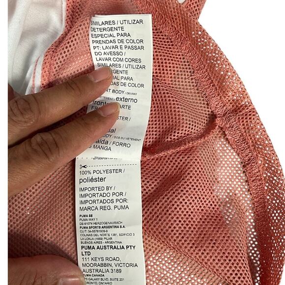 Puma Modern Sports Women's Tank White Pink Mesh Back Polyester NWT Size Large - Picture 8 of 9